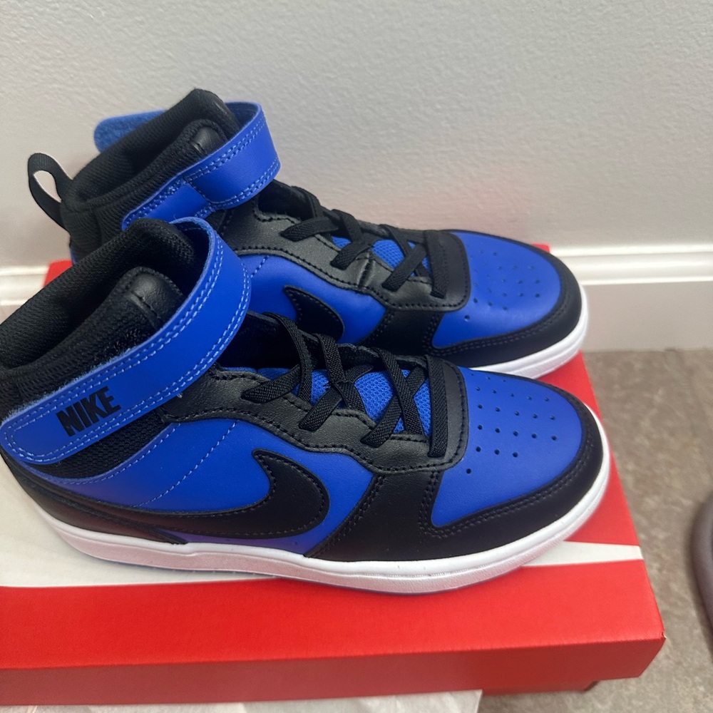 Nike Black and Blue High-Top Sneakers